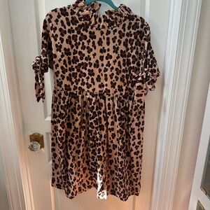 Leopard Print Corduroy Dress